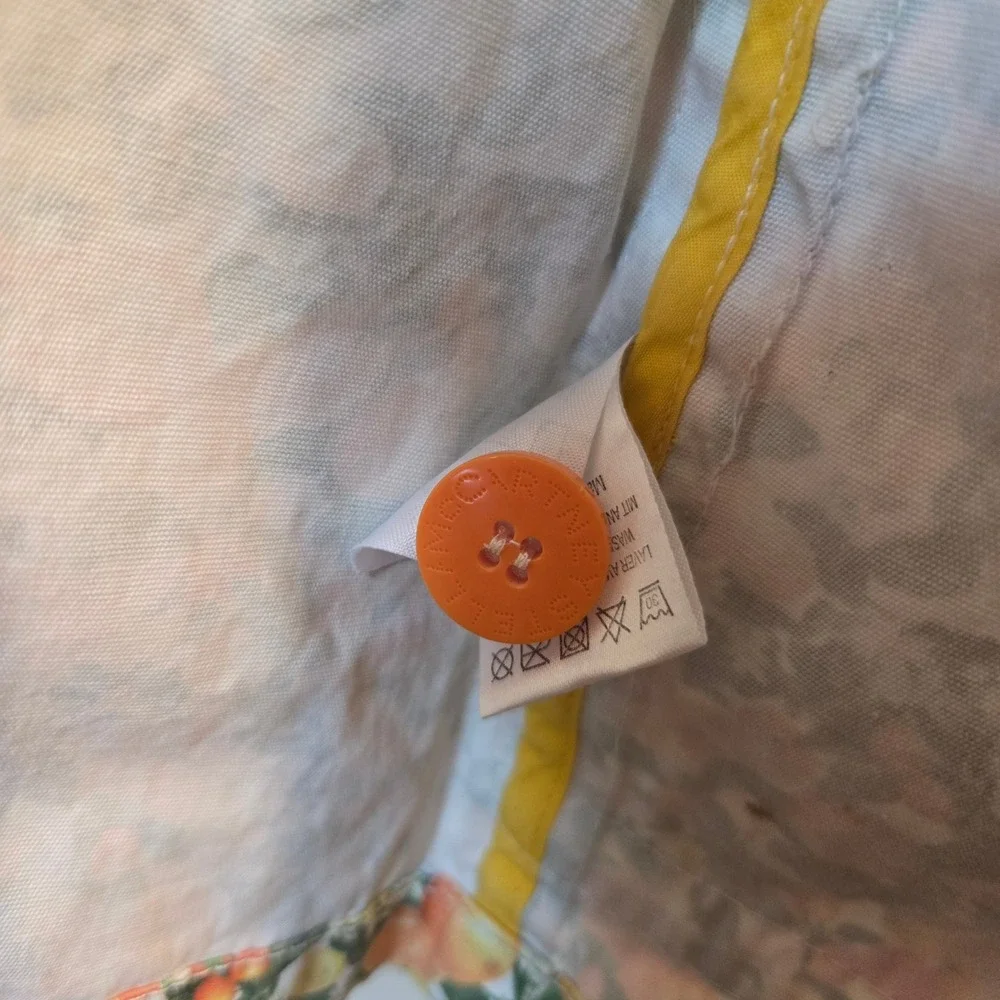 Stella McCartney Kids Citrus Orange Print Hooded Utility Jacket Coat Size 6Y